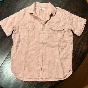 Madewell Women's Pink Button-Down Shirt